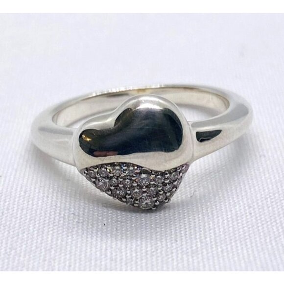 John Hardy Silver Silver 925 Pebble Diamond Ring Size 7 - Picture 1 of 9